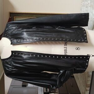 Bradley Black Leather Jacket Size PL